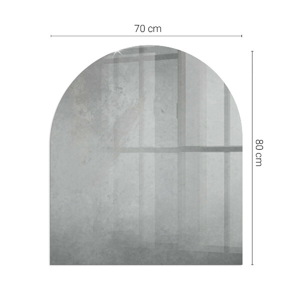 Halfronde plaat onder houtkachel Betonconstructie met effect