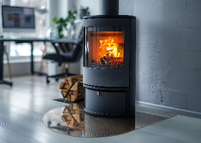 Halfronde plaat onder houtkachel Geperforeerd stalen motief