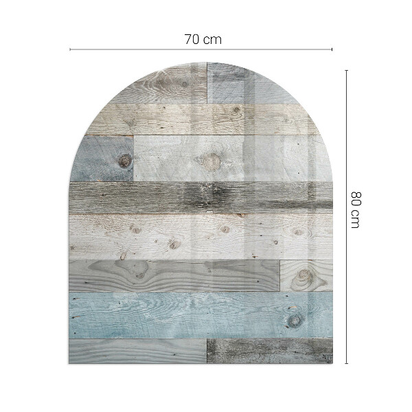 Halfronde vloerplaat openhaard Kleuren van het bord in diverse tinten.