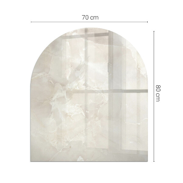 Halfronde plaat onder houtkachel Marmer organisch motief