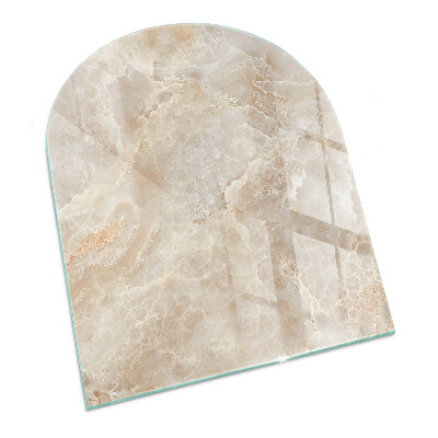 Halfronde plaat voor onder houtkachel Steenpatroon geïnspireerd door de natuur