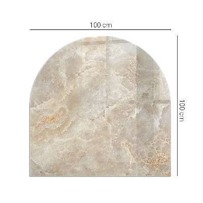 Halfronde plaat voor onder houtkachel Steenpatroon geïnspireerd door de natuur