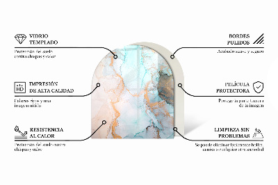 Halfronde plaat voor onder houtkachel Houten patroon in een geometrische opstelling