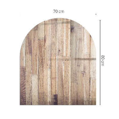 Halfronde plaat voor onder houtkachel Houten patroon in een geometrische opstelling
