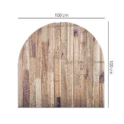 Halfronde plaat voor onder houtkachel Houten patroon in een geometrische opstelling