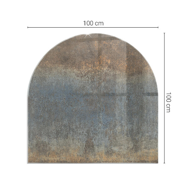 Halfronde plaat onder houtkachel Abstract patroon met gevarieerde texturen
