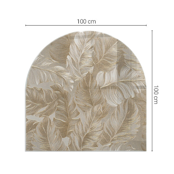 Halfronde plaat onder houtkachel Fijne bladpatronen