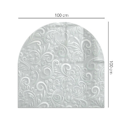 Halfronde plaat onder houtkachel Stijlvol plantenmotief