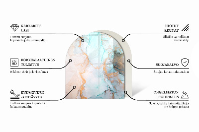 Halfronde plaat voor onder houtkachel Moderne vormen met een houten accent.