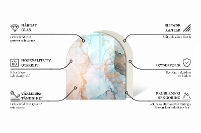 Halfronde plaat onder houtkachel Geometrische abstractie in vormen