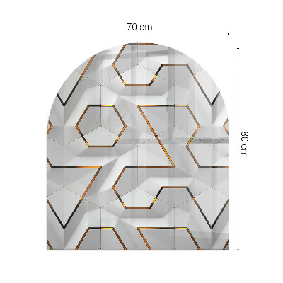 Halfronde plaat onder houtkachel Patroon van driedimensionale vormen
