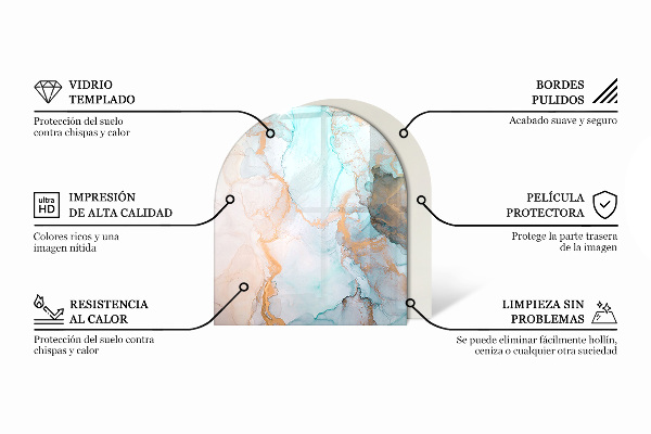 Halfronde plaat voor onder houtkachel Houtnerf in een natuurlijke stijl