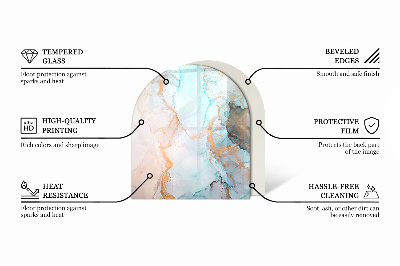 Halfronde plaat voor onder houtkachel Houtnerf in een natuurlijke stijl