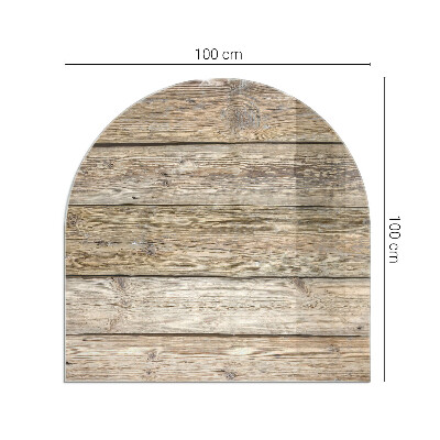 Halfronde plaat voor onder houtkachel Houtnerf in een natuurlijke stijl