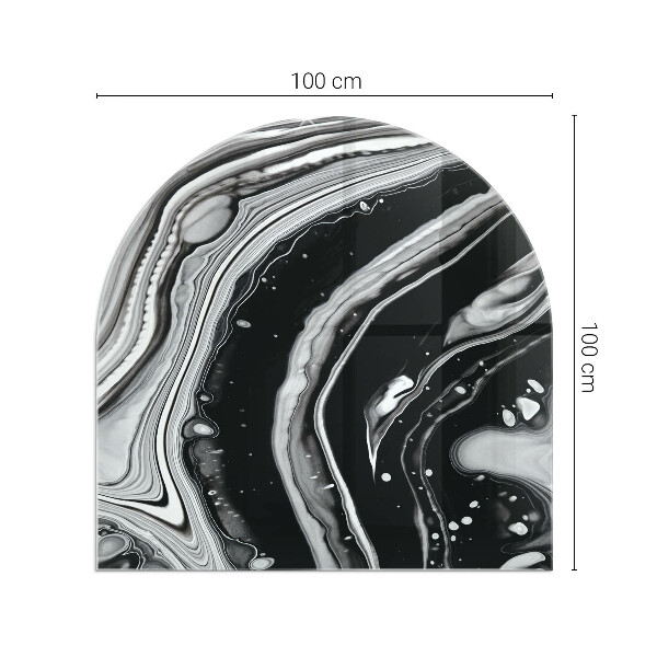 Halfronde vloerplaat openhaard Abstracte golvende en lineaire patronen