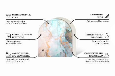 Halfronde vloerplaat openhaard Vloeiend abstract motief