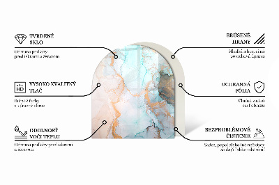 Halfronde vloerplaat openhaard Vloeiend abstract motief