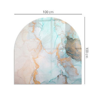 Halfronde vloerplaat openhaard Vloeiend abstract motief