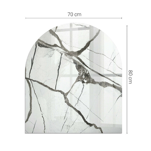 Halfronde plaat voor onder houtkachel Marmeraders in een elegante stijl