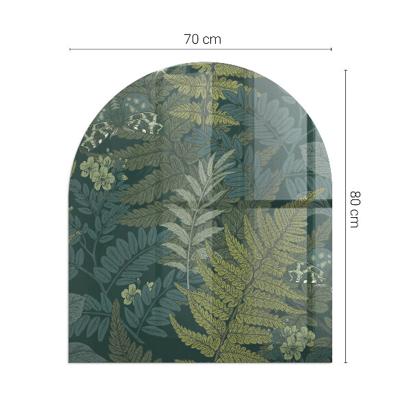 Halfronde plaat voor onder houtkachel Plantenpatronen met vlinders