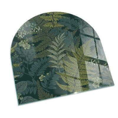 Halfronde plaat voor onder houtkachel Plantenpatronen met vlinders