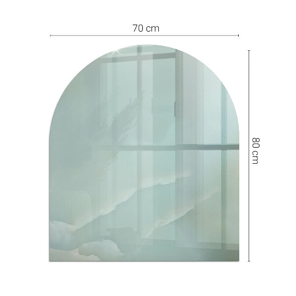 Halfronde vloerplaat openhaard Marmermotief in subtiele tinten