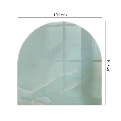 Halfronde vloerplaat openhaard Marmermotief in subtiele tinten