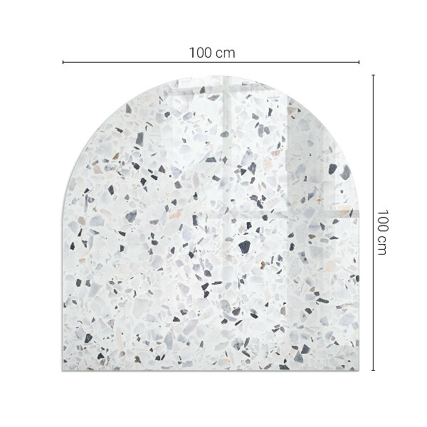 Halfronde vloerplaat openhaard Steenpatroon met kleine accenten