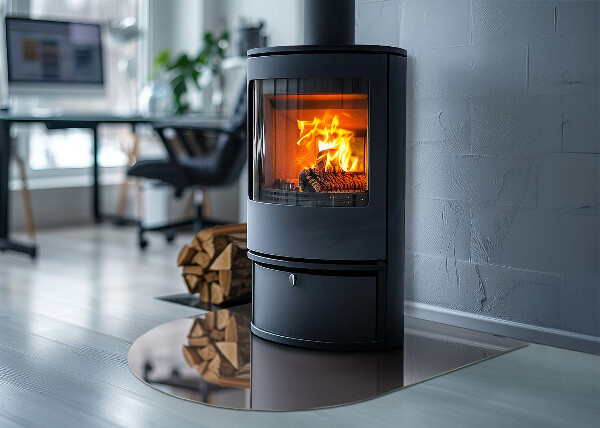 Halfronde vloerplaat openhaard Kleur beige