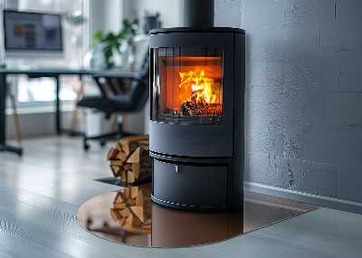 Halfronde vloerplaat openhaard Kleur bruin