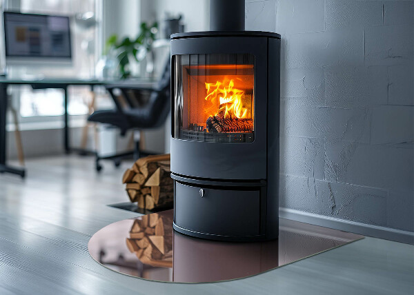 Halfronde vloerplaat openhaard Kleur roze