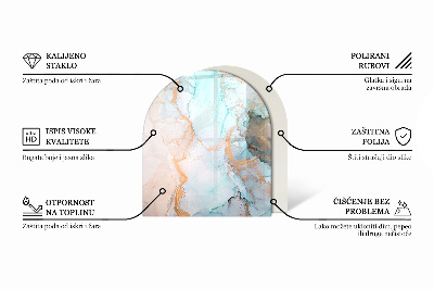 Halfronde plaat voor onder houtkachel Kleur beige