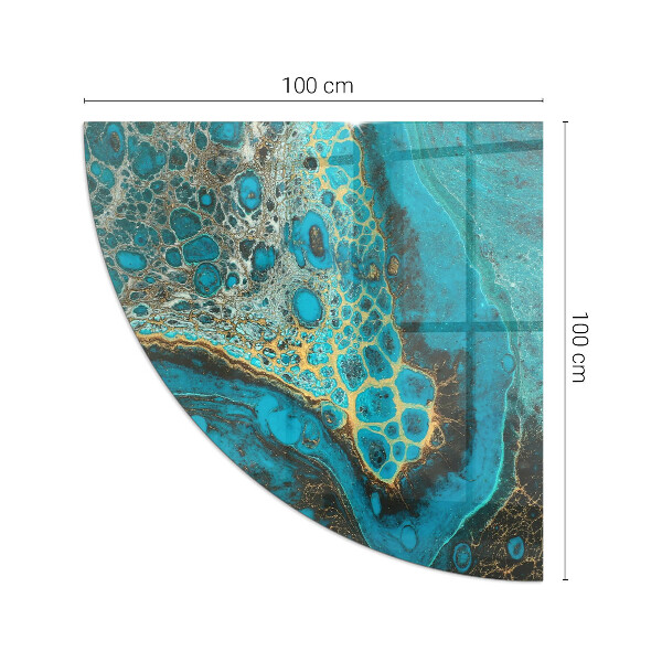 Kwartcirkel vloerplaat voor kachel Organisch patroon in een abstracte stijl