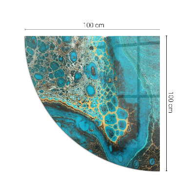 Kwartcirkel vloerplaat voor kachel Organisch patroon in een abstracte stijl