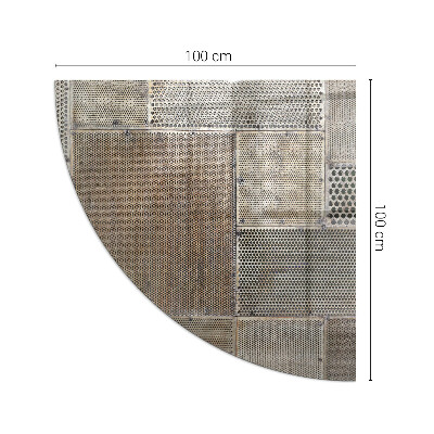 Kwartcirkel vloerplaat voor houtkachel Geperforeerd stalen motief