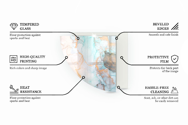 Kwartcirkel onderplaat kachel Mozaïekpatronen in tegelvormen
