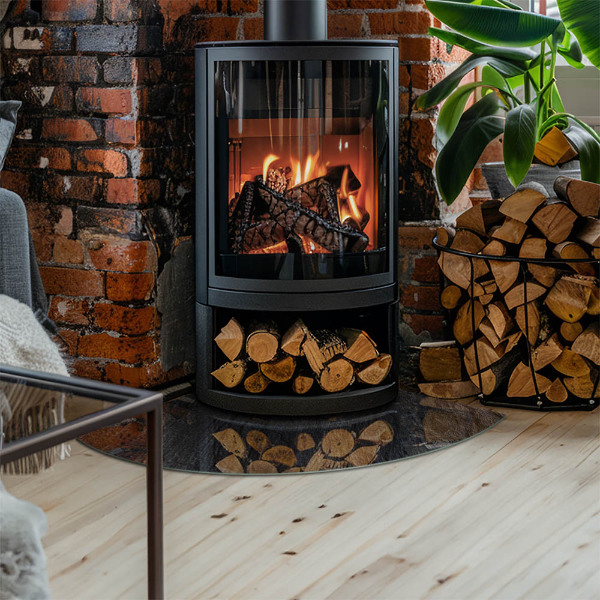 Kwartcirkel onderplaat kachel Patroon van rotsstructuur