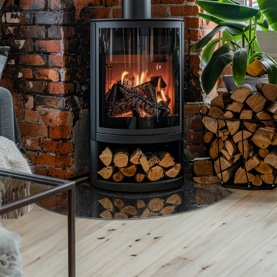 Kwartcirkel onderplaat kachel Patroon van rotsstructuur