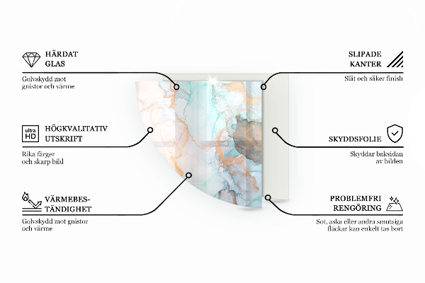 Kwartcirkel vloerplaat voor houtkachel Abstract textuurmotief