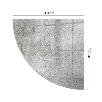 Kwartcirkel vloerplaat voor houtkachel Ruw beton in een minimalistische stijl