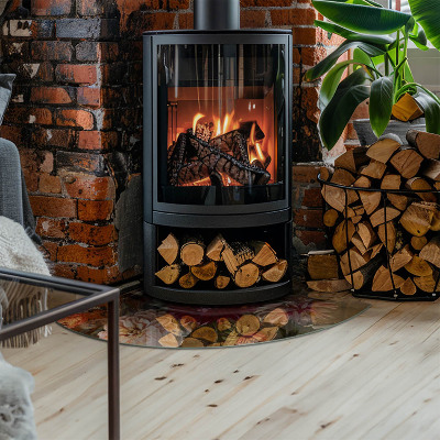 Kwartcirkel kachel vloerplaat Bloemdetails in volle bloei.