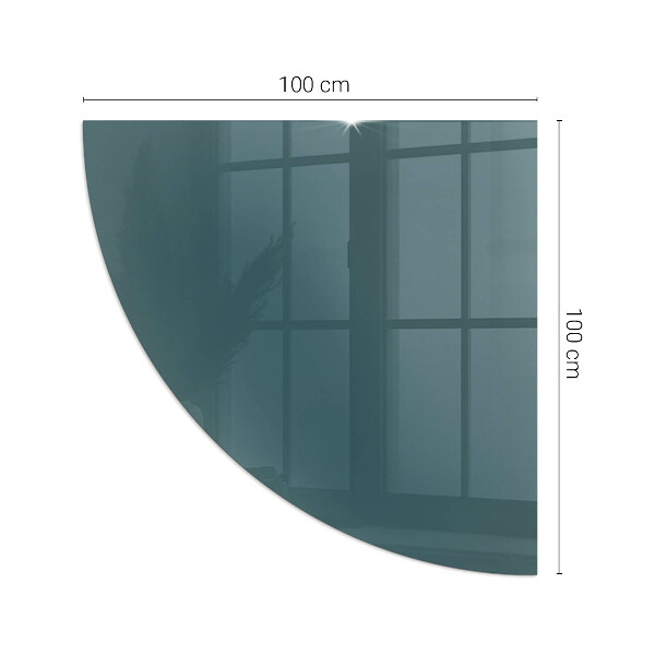 Kwartcirkel vloerplaat voor houtkachel Zeekleur