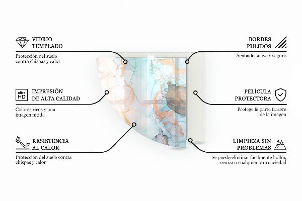 Kwartcirkel onderplaat kachel Kleur grijs