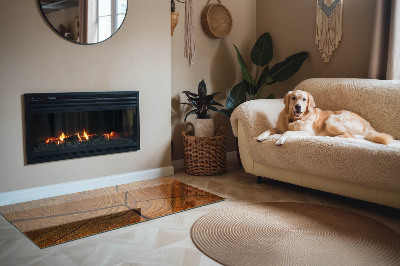 Plaat voor onder kachel Een dwarsdoorsnede van hout met een duidelijke nerf.