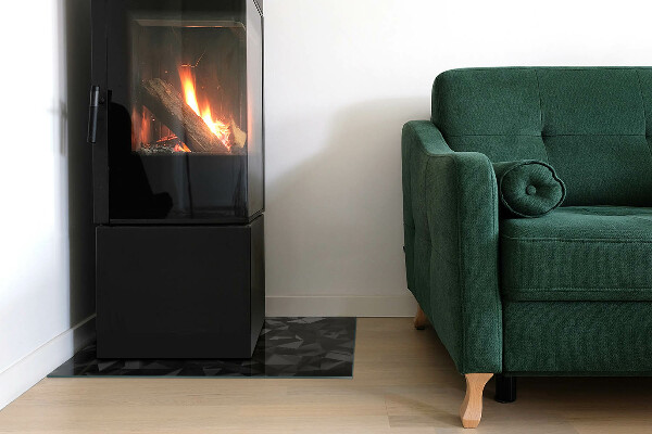 Vloerplaat openhaard Driedimensionaal geometrisch patroon