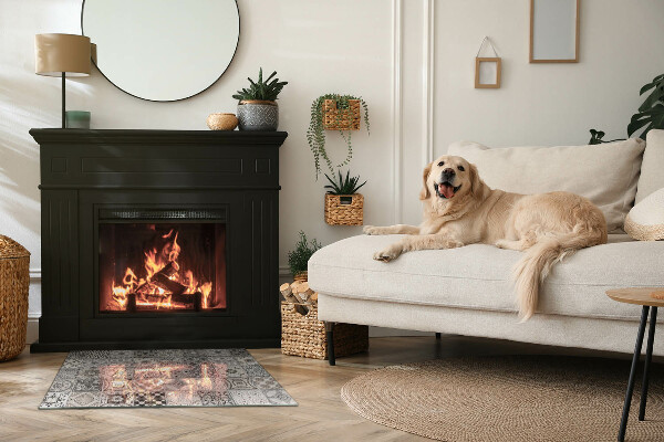 Plaat voor onder kachel Stijlvolle tegelpatronen