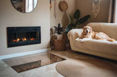Vloerplaat openhaard Hout in een natuurlijke stijl
