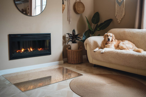 Plaat voor onder kachel Authentiek steenmotief