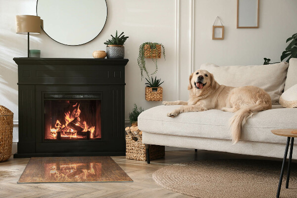 Vloerplaat openhaard Roestmotief op de metalen structuur