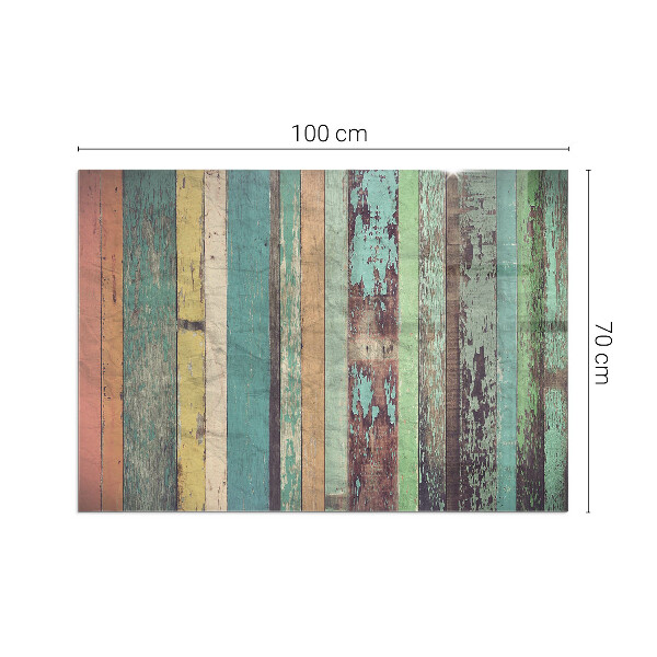 Plaat voor onder kachel Borden in vele kleurrijke tinten.